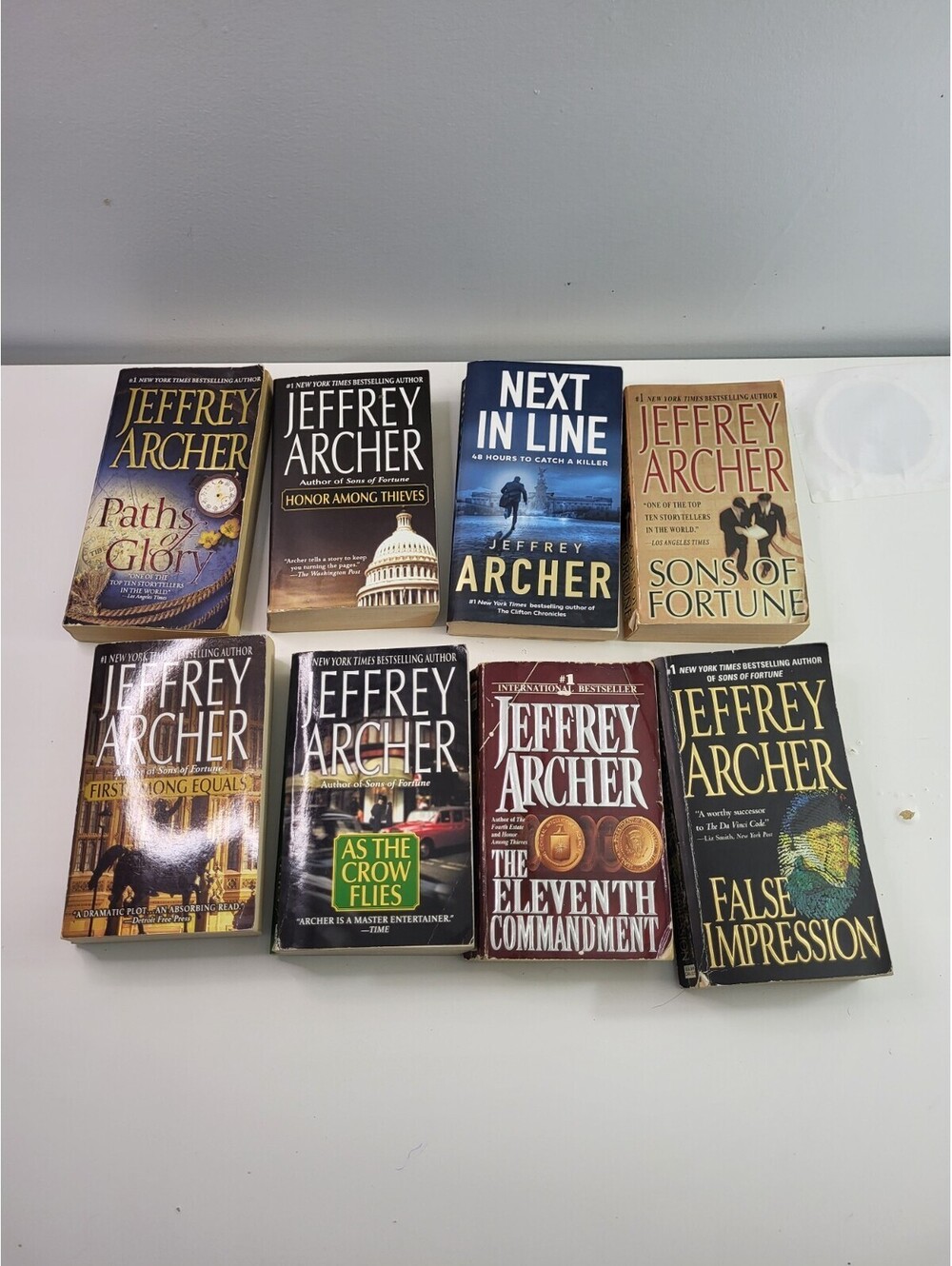 Lot of 8 Jeffrey Archer Paperback Books Bundle Thriller Fiction